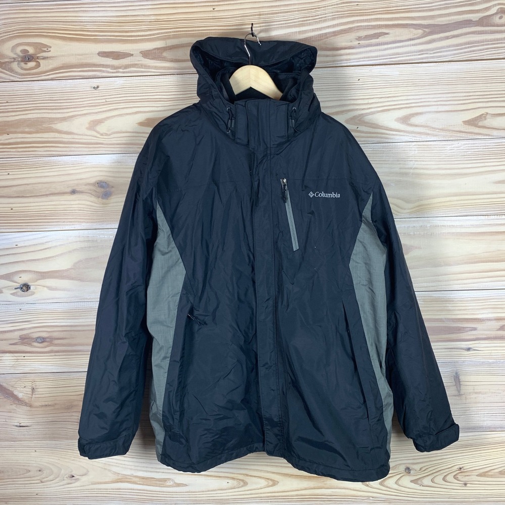 Columbia Jacket Mens XL Black Interchange 3 in 1 Omni-Shield Fleece Jacket